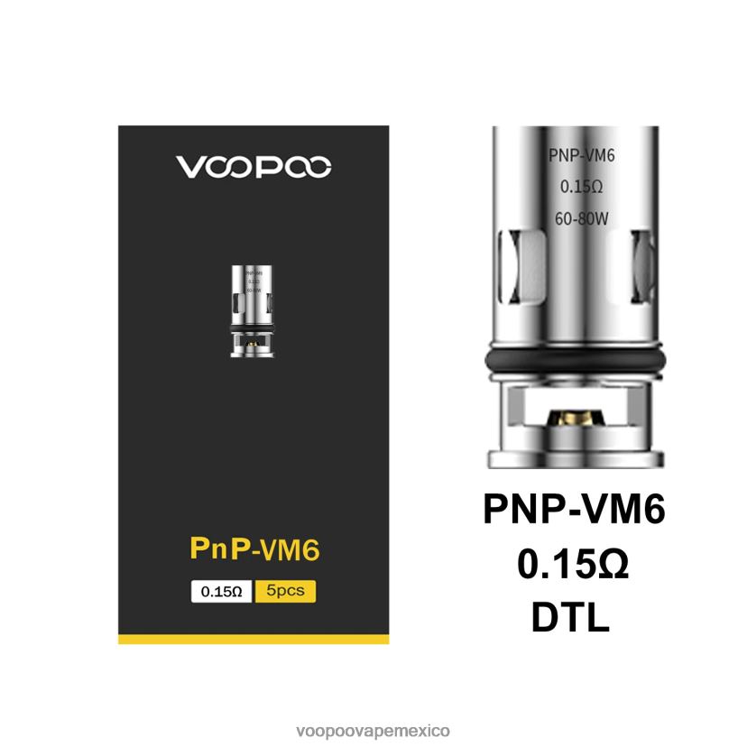 VOOPOO Drag Precio México | VOOPOO PNP bobinas (5 piezas) pnp-vm6 FJN2H8600