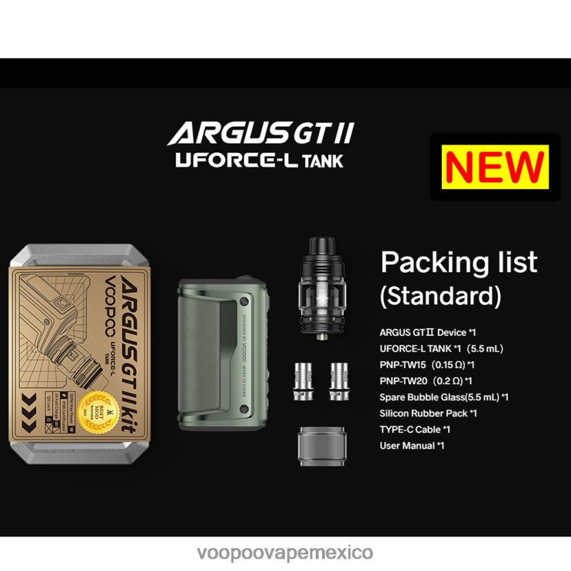 VOOPOO México | VOOPOO ARGUS GT II equipo de tanque grafito FJN2H81