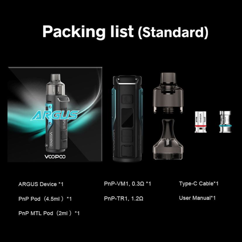 VOOPOO Vape Price | VOOPOO ARGUS kit de modificación de cápsulas verde petróleo-plata FJN2H877