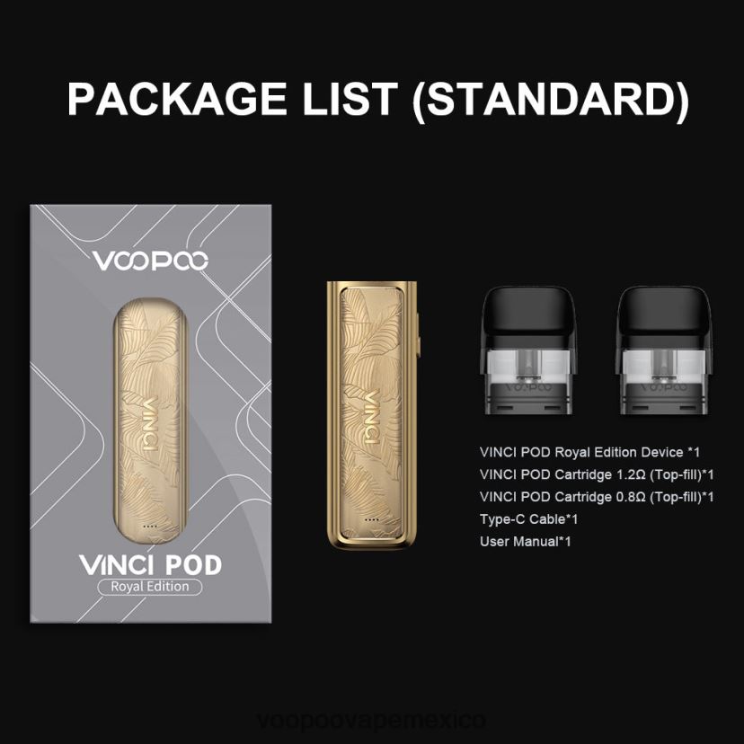VOOPOO Vape Mexico City | VOOPOO VINCI POD edición real hoja de oro FJN2H8343